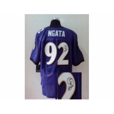 Nike baltimore ravens 92 Haloti Ngata purple Elite signature NFL Jersey