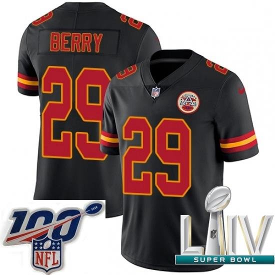 2020 Super Bowl LIV Men Nike Kansas City Chiefs #29 Eric Berry Limited Black Rush Vapor Untouchable NFL Jersey