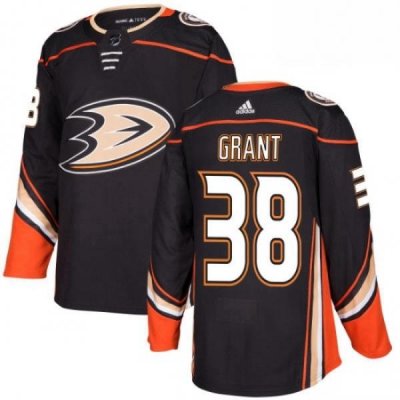 Mens Adidas Anaheim Ducks 38 Derek Grant Premier Black Home NHL Jersey