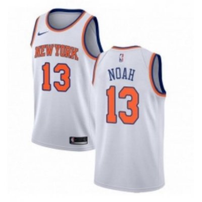 Youth Nike New York Knicks 13 Joakim Noah Authentic White NBA Jersey Association Edition