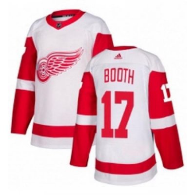 Youth Adidas Detroit Red Wings 17 David Booth Authentic White Away NHL Jersey