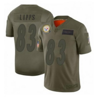 Men Pittsburgh Steelers 83 Louis Lipps Limited Camo 2019 Salute to Service Football Jersey