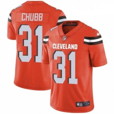 Youth Nike Cleveland BroWns 31 Nick Chubb Orange Alternate Vapor Untouchable Limited Player NFL Jersey