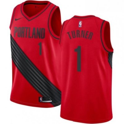 Youth Nike Portland Trail Blazers 1 Evan Turner Swingman Red Alternate NBA Jersey Statement Edition