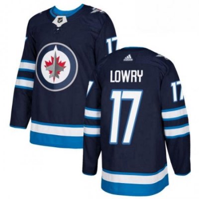 Youth Adidas Winnipeg Jets 17 Adam Lowry Premier Navy Blue Home NHL Jersey