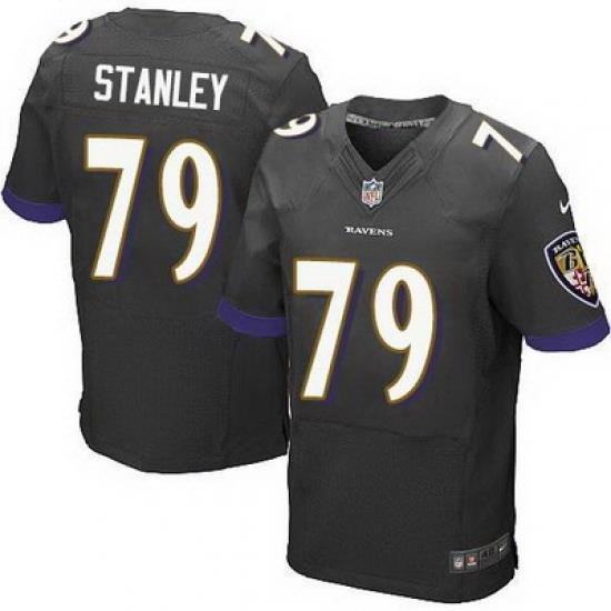 Nike Ravens #79 Ronnie Stanley Black Alternate Mens Stitched NFL New Elite Jersey