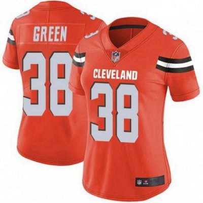 Women Cleveland Browns 38 A.J. Green Orange Vapor Limited Jersey