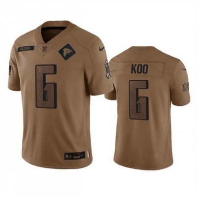 Men Atlanta Falcons 6 Younghoe Koo 2023 Brown Salute To Setvice Limited Stitched Football Jersey