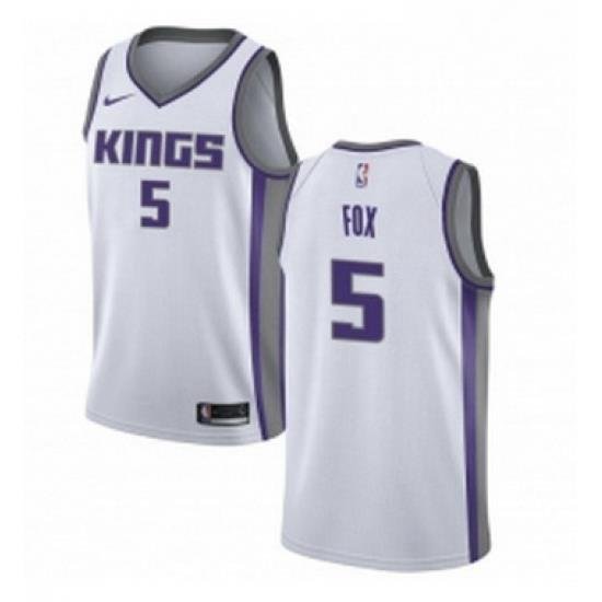 Womens Nike Sacramento Kings 5 DeAaron Fox Swingman White NBA Jersey Association Edition