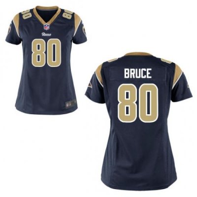 Women's Nike St. Louis Rams 80 Isaac Bruce Game Navy Blue Team Color Home NFL Jersey