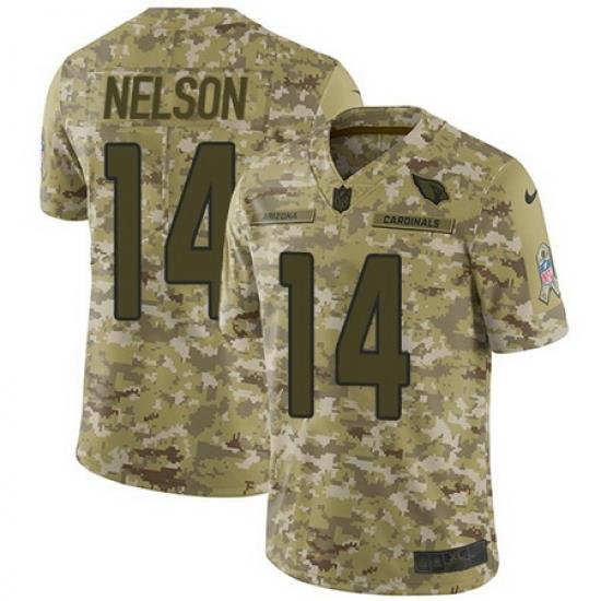 Nike Cardinals #14 J J Nelson Camo Mens Stitched NFL Limited 2018 Salute to Service Jersey