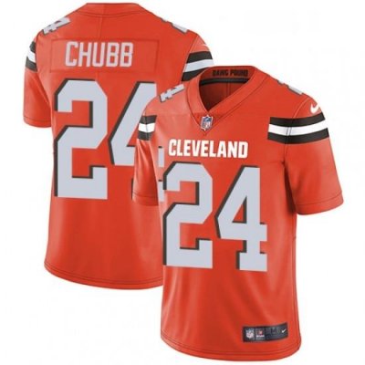 Mens Nike Cleveland BroWns 24 Nick Chubb Orange Alternate Vapor Untouchable Limited Player NFL Jersey