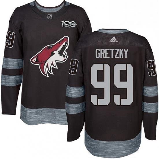 Mens Adidas Arizona Coyotes 99 Wayne Gretzky Premier Black 1917 2017 100th Anniversary NHL Jersey