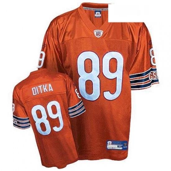 Reebok Chicago Bears 89 Mike Ditka Orange Replica NFL Alternate Jersey