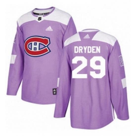 Mens Adidas Montreal Canadiens 29 Ken Dryden Authentic Purple Fights Cancer Practice NHL Jersey