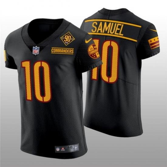 Men Washington Commanders 10 Curtis Samuel 90th Anniversary Black Elite Stitched Jersey