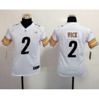 Nike Steelers #2 Michael Vick White Youth Stitched NFL Elite Jersey