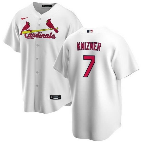 Men St  Louis Cardinals 7 AndreW Knizner White Cool Base Stitched Jersey