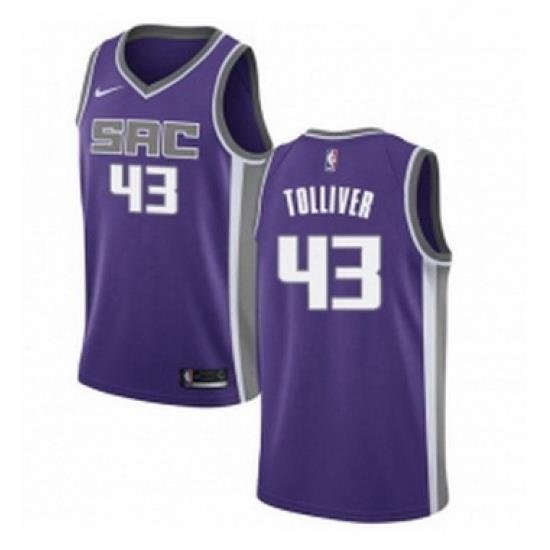 Youth Nike Sacramento Kings 43 Anthony Tolliver Swingman Purple Road NBA Jersey Icon Edition