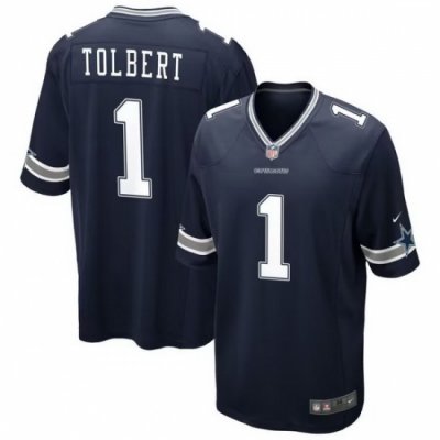 Dallas Cowboys 1 Jalen Tolbert Navy Blue Vapor Limited Jersey