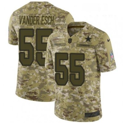 Youth Nike Dallas CoWboys 55 Leighton Vander Esch Limited Camo 2018 Salute to Service NFL Jersey