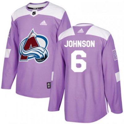 Youth Adidas Colorado Avalanche 6 Erik Johnson Authentic Purple Fights Cancer Practice NHL Jersey