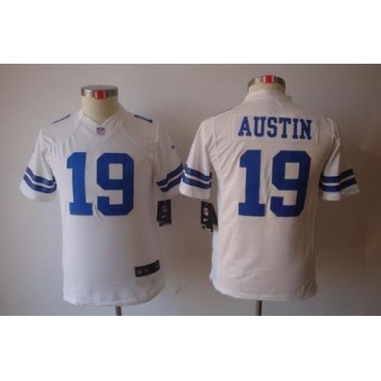 Youth Nike Dallas CoWboys 19 Austin White Color Limited Jerseys