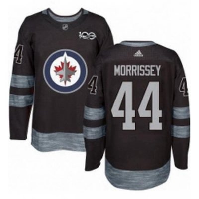 Mens Adidas Winnipeg Jets 44 Josh Morrissey Authentic Black 1917 2017 100th Anniversary NHL Jersey