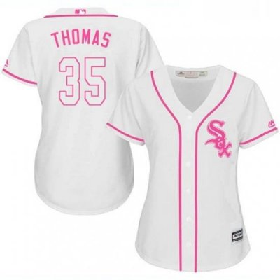 Womens Majestic Chicago White Sox 35 Frank Thomas Authentic White Fashion Cool Base MLB Jersey