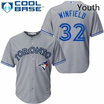 Youth Majestic Toronto Blue Jays 32 Dave Winfield Authentic Grey Road MLB Jersey