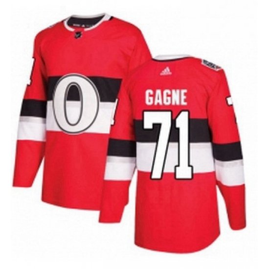 Mens Adidas Ottawa Senators 71 Gabriel Gagne Authentic Red 2017 100 Classic NHL Jersey