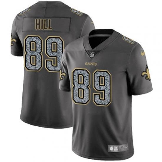 Youth Nike Saints #89 Josh Hill Gray Static NFL Vapor Untouchable Game Jersey