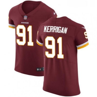 Mens Nike Washington Redskins 91 Ryan Kerrigan Elite Burgundy Red Team Color NFL Jersey