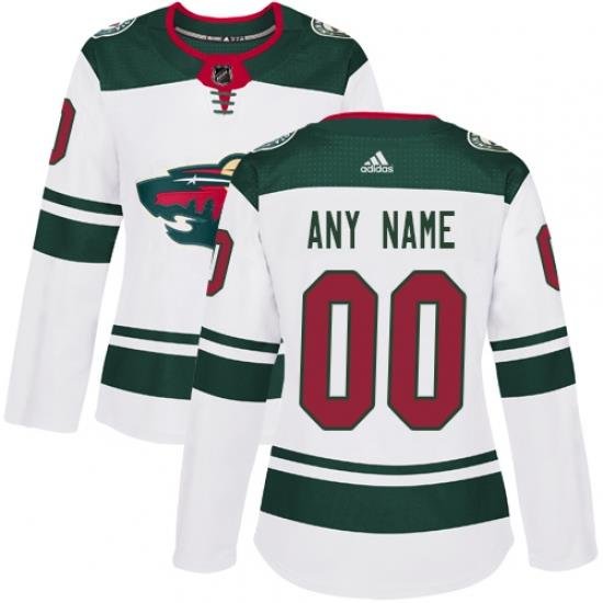 Men Women Youth Toddler White Jersey - Customized Adidas Minnesota Wild Away  II