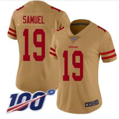 Women San Francisco 49ers #19 Deebo Samuel Gold Inverted Limited Jersey