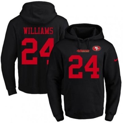 NFL Mens Nike San Francisco 49ers 24 KWaun Williams Black Name Number Pullover Hoodie