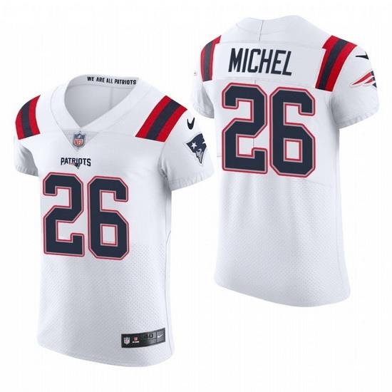 New England Patriots 26 Sony Michel Nike Men White Team Color Men Stitched NFL 2020 Vapor Untouchable Elite Jersey