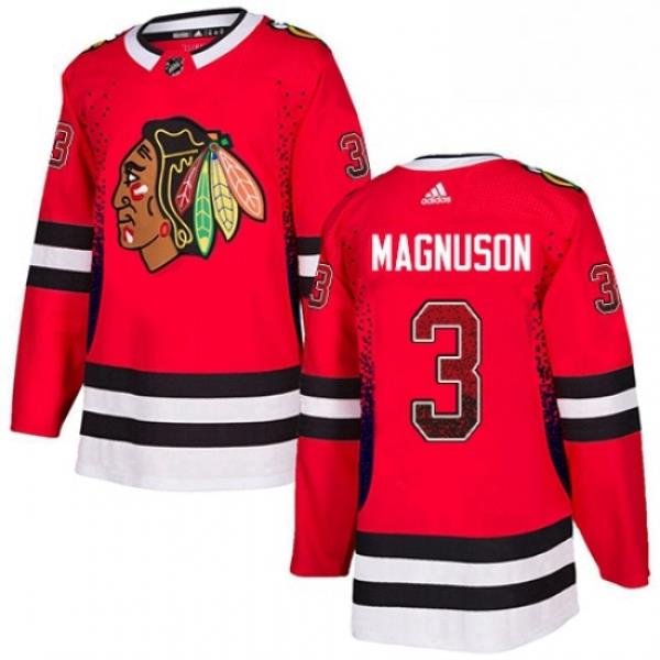 Mens Adidas Chicago Blackhawks 3 Keith Magnuson Authentic Red Drift Fashion NHL Jersey