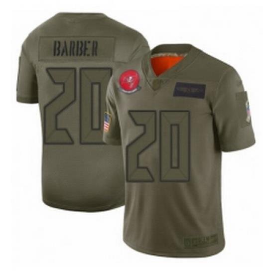 Men Tampa Bay Buccaneers 20 Ronde Barber Limited Camo 2019 Salute to Service Football Jersey