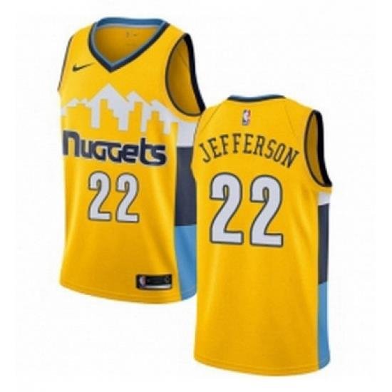 Youth Nike Denver Nuggets 22 Richard Jefferson Authentic Gold Alternate NBA Jersey Statement Edition