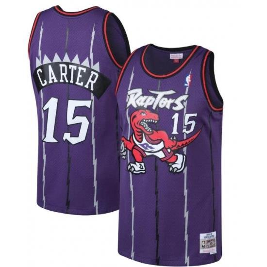 Men's Toronto Raptors Vince Carter Mitchell & Ness Purple Big & Tall Hardwood Classics Jersey