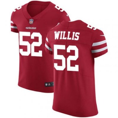 Nike 49ers #52 Patrick Willis Red Team Color Mens Stitched NFL Vapor Untouchable Elite Jersey