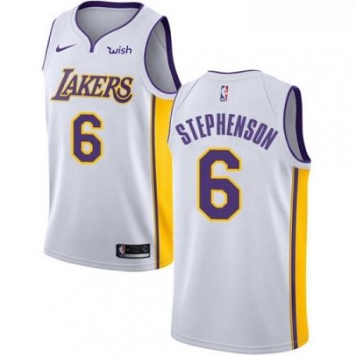 Youth Nike Los Angeles Lakers 6 Lance Stephenson Swingman White NBA Jersey Association Edition