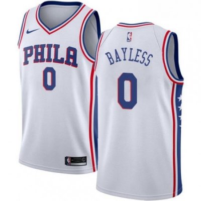 Womens Nike Philadelphia 76ers 0 Jerryd Bayless Authentic White Home NBA Jersey Association Edition