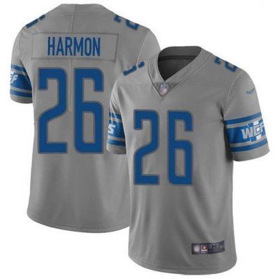 Nike Detroit Lions 26 Duron Harmon Gray Men Stitched NFL Limited Inverted Legend Jersey