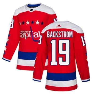 Mens Adidas Washington Capitals 19 Nicklas Backstrom Authentic Red Alternate NHL Jersey