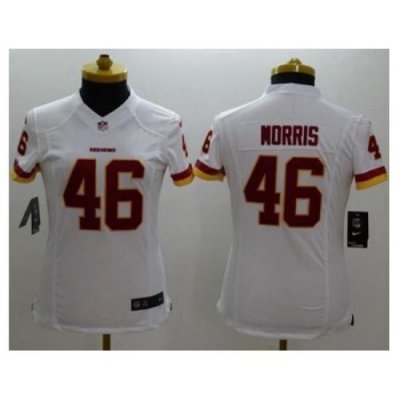 Women's Nike Washington Redskins #46 Alfred Morris White Stitched NFL Limited Jersey