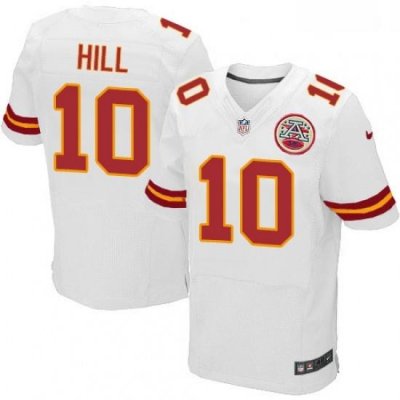 Men Nike Kansas City Chiefs 10 Tyreek Hill White Vapor Untouchable Elite Player NFL Jersey