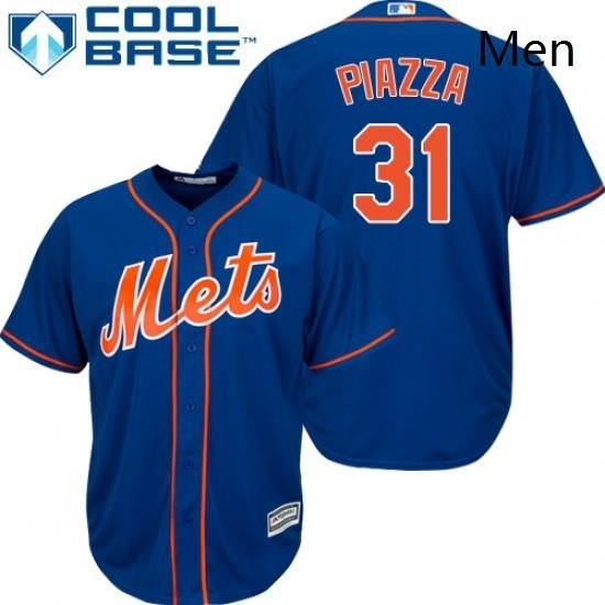 Mens Majestic NeW York Mets 31 Mike Piazza Replica Royal Blue Alternate Home Cool Base MLB Jersey