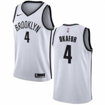 Womens Nike Brooklyn Nets 4 Jahlil Okafor Authentic White NBA Jersey Association Edition